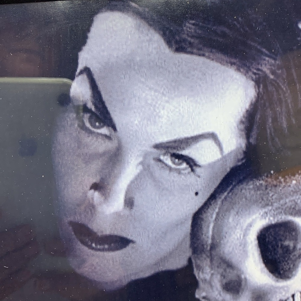 2 Vampira with skull heads Black and White Halloween Art Prints goth decor new - Picture 17 of 17